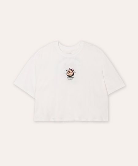 cropped de algodão juvenil capivara off white 10
