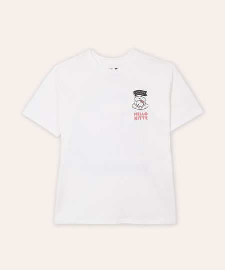 camiseta oversized juvenil hello kitty off white 16
