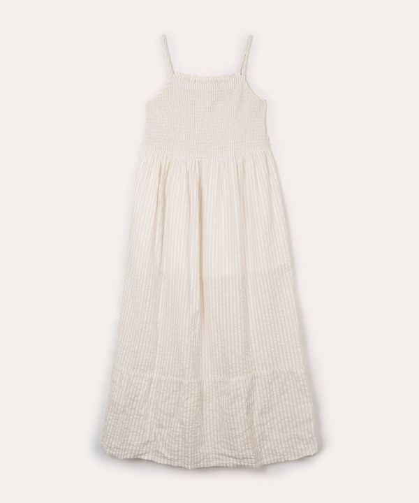 vestido midi juvenil listrado off white 14