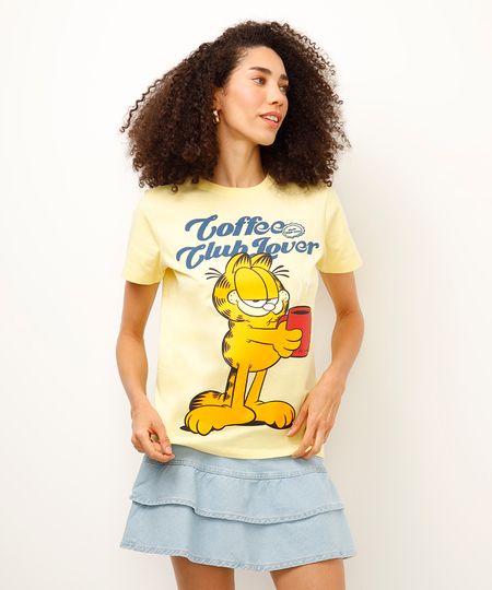 camiseta de algodão garfield amarela PP camiseta de algodão garfield amarela PP