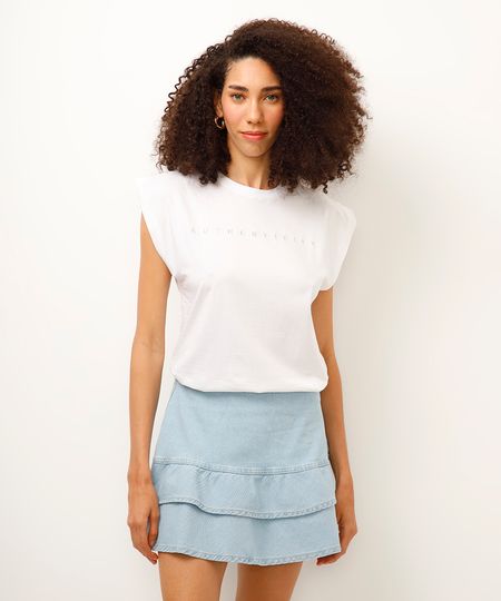 blusa muscle tee de algodão authenticity off white PP blusa muscle tee de algodão authenticity off white PP