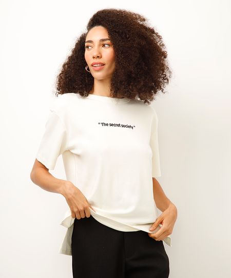 camiseta de algodão peruano the secret society off white M