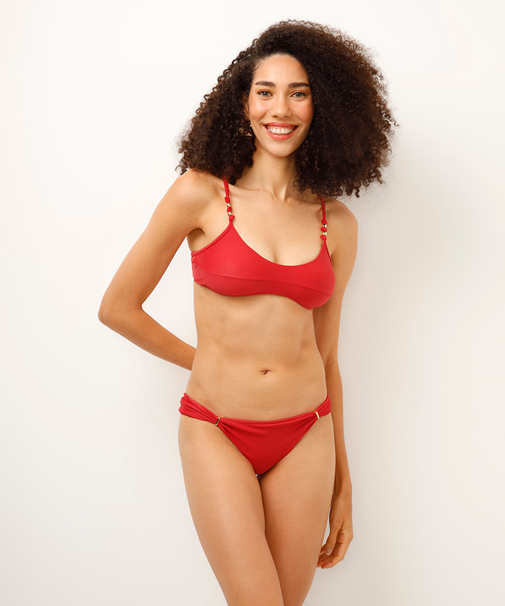 biquÃni calcinha tanga proteção uv vermelho