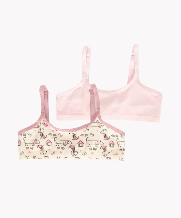 kit de 2 sutiãs infantil cachorrinho miss delrio sortido M