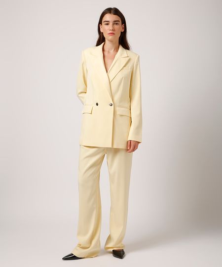 calça wide leg alfaiatada cintura alta mindset amarela 34 calça wide leg alfaiatada cintura alta mindset amarela 34