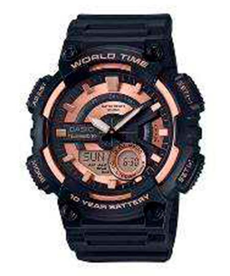 relógio masculino casio analógico digital aeq-110w-1a3vdf preto UNICO