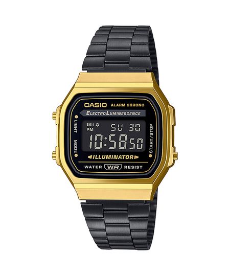 relógio casio unissex vintage digital a168wegb-1bdf preto UNICO