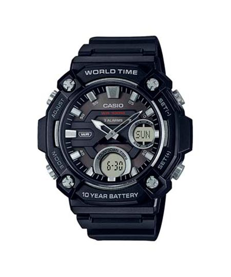 relógio casio masculino analógico digital aeq-120w-1advf preto UNICO