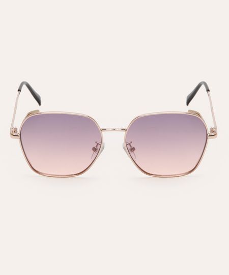 óculos de sol oval triton dourado UNICO