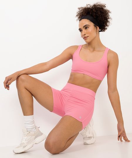 short feminino curto esportivo ace bicolor rosa P