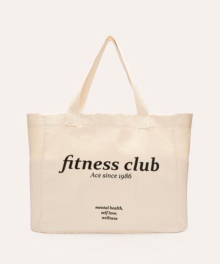bolsa tote bag shopper fitness club ace off white UNICO