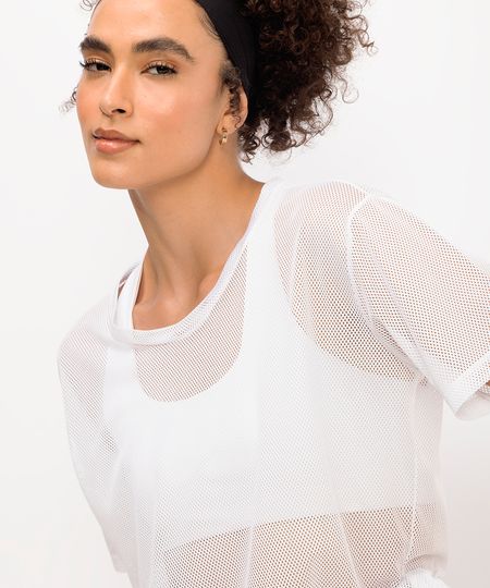 camiseta feminina esportiva ace de tela branca M