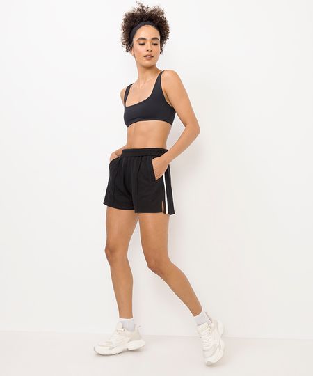 bermuda feminina esportiva ace bicolor preta M