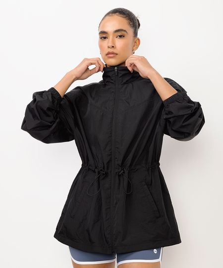 parka feminina esportiva ace texturizada preta GG parka feminina esportiva ace texturizada preta GG