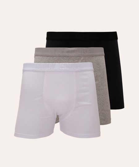 kit de 3 cuecas boxer de algodão colorido P kit de 3 cuecas boxer de algodão colorido P