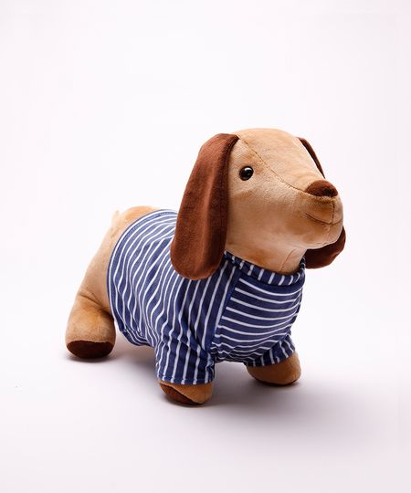 almofada de pelúcia cachorro com roupa azul UNICO almofada de pelúcia cachorro com roupa azul UNICO