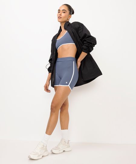 short feminino curto esportivo ace bicolor azul P short feminino curto esportivo ace bicolor azul P