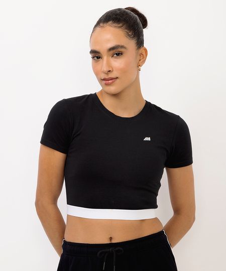 cropped feminino esportivo ace bicolor preto GG cropped feminino esportivo ace bicolor preto GG