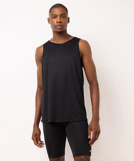 regata masculina run esportiva ace texturizada preta P