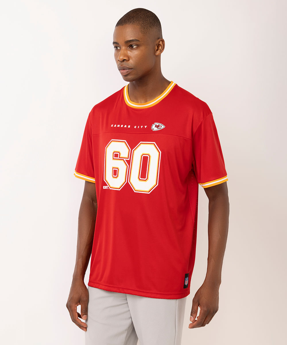 camiseta masculina oversized nfl chiefs vermelha