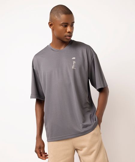 camiseta oversized masculina esportiva ace cinza P
