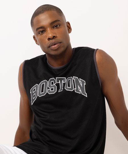 regata basquete masculina esportiva ace boston preta P regata basquete masculina esportiva ace boston preta P