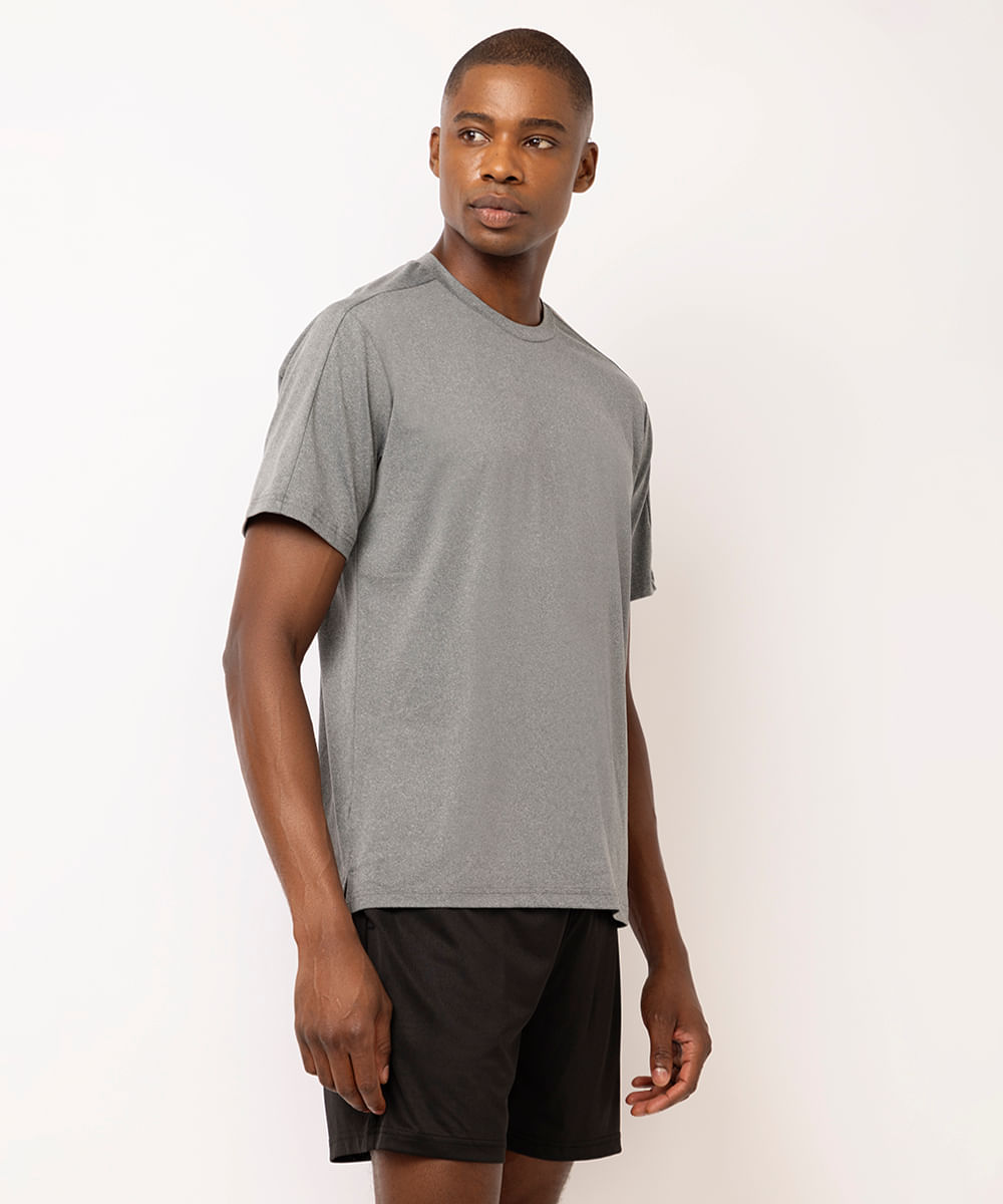 camiseta masculina esportiva ace ultra stretch cinza