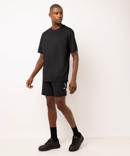 short reto masculino esportivo ace com reflexivo preto G short reto masculino esportivo ace com reflexivo preto G