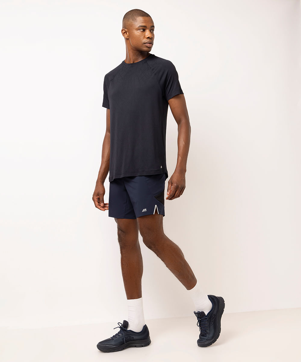short reto masculino com compressão esportivo ace preto