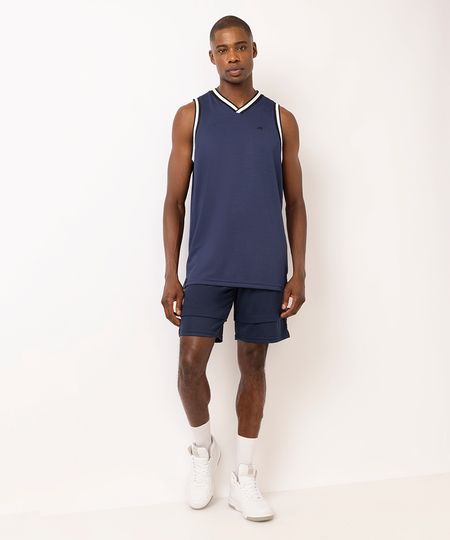 bermuda masculina esportiva ace com barra dupla azul P