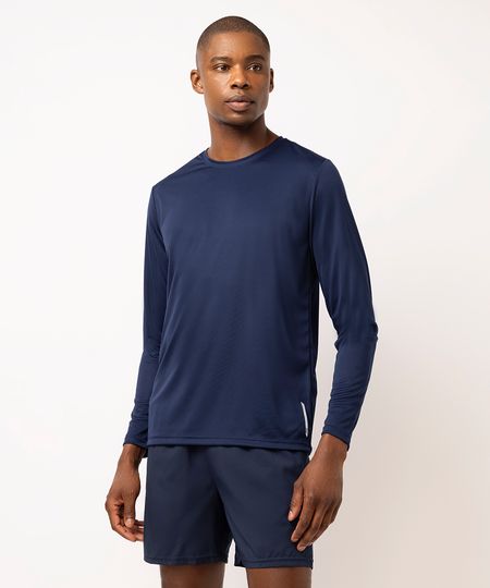 camiseta masculina esportiva ace com proteção uv azul M