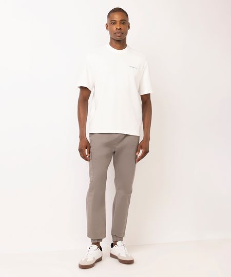 calça jogger masculina de sarja com bolso cargo cinza M