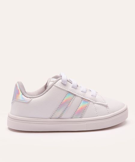 tênis infantil holográfico branco 20 tênis infantil holográfico branco 20