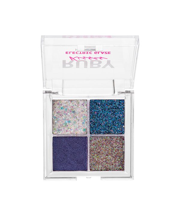 paleta ruby kisses de sombras glitter electric glaze holo sky colorida UNICO
