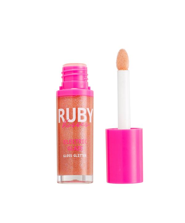 gloss ruby kisses glitter electric glaze blush gold dourado UNICO