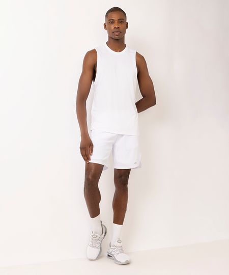 short masculino com compressão esportivo ace branco M short masculino com compressão esportivo ace branco M