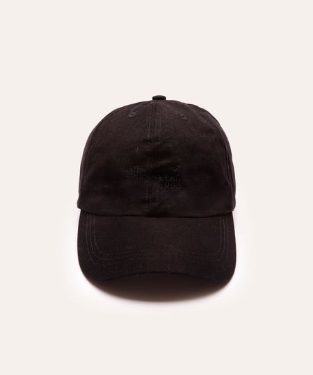 boné aba curva feminino com bordado preto UNICO