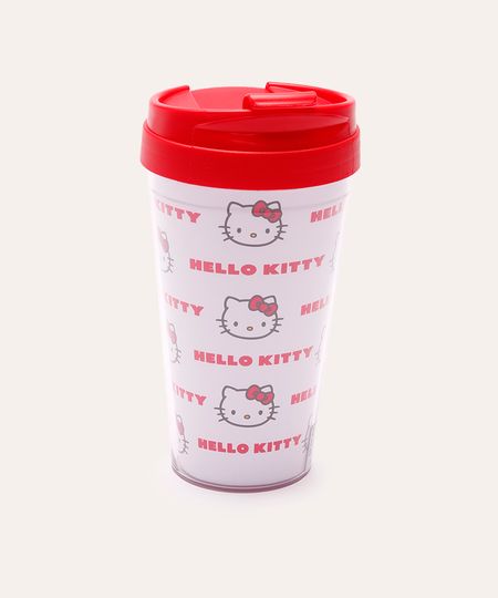 copo de viagem hello kitty 500 ml branco UNICO