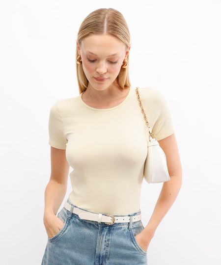 blusa feminina de viscose manga curta amarela M blusa feminina de viscose manga curta amarela M