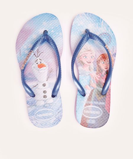 chinelo havaianas infantil slim princesas roxo 29-30