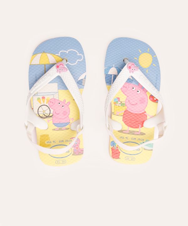 chinelo havaianas infantil peppa pig branco 21