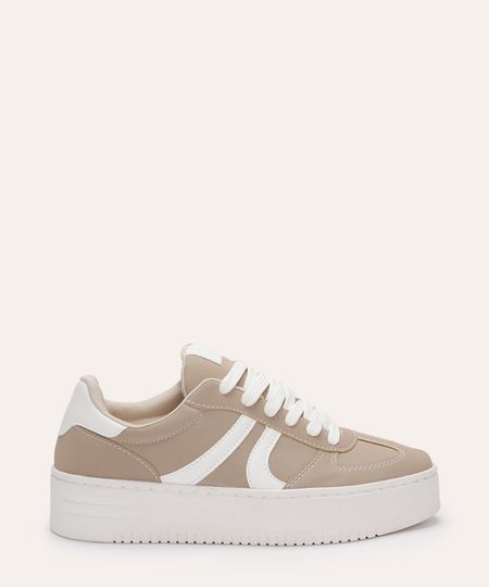 tênis casual de suede flatform ace bege 36