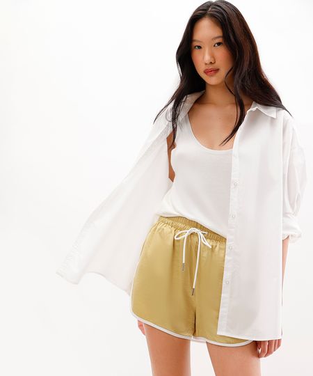 short runner cós com elástico bicolor amarelo P short runner cós com elástico bicolor amarelo P