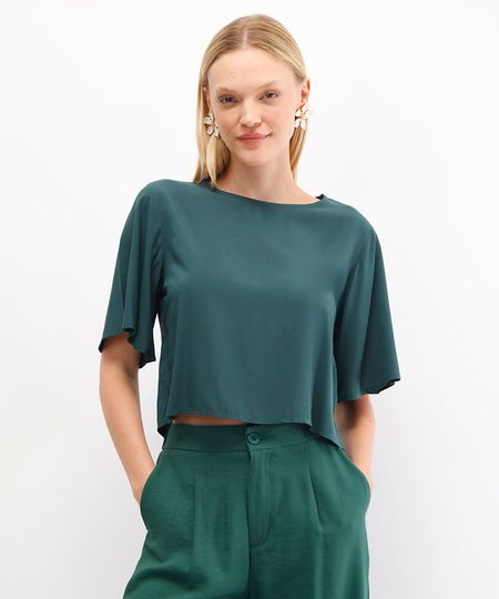 blusa feminina de viscose verde PP
