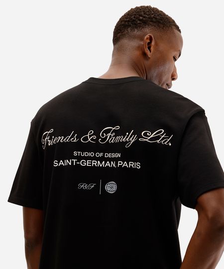 camiseta masculina de algodão friends and family preta P