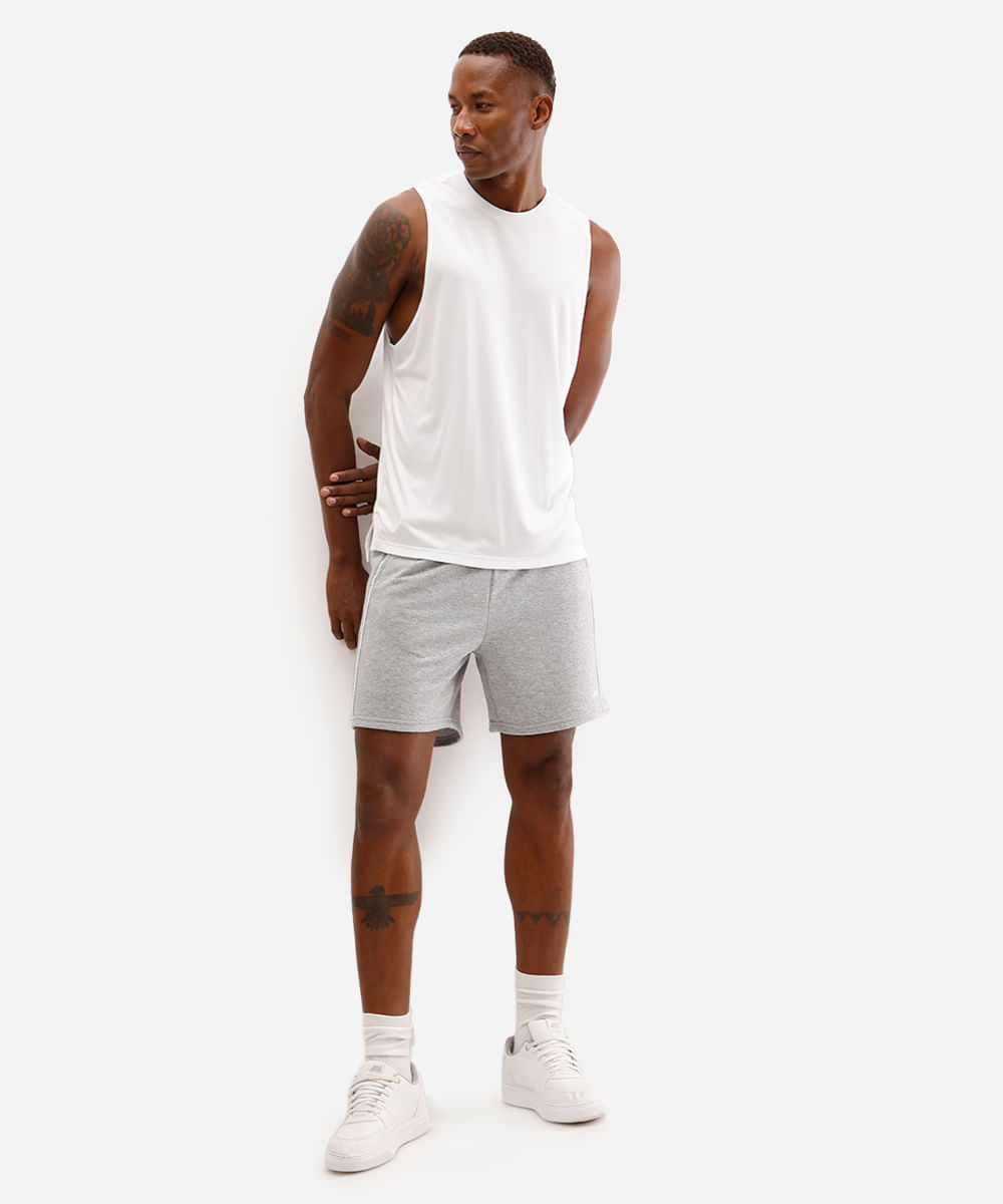 bermuda masculina esportiva ace loose fit cinza