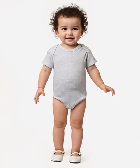 body infantil básico manga curta cinza 3-6 body infantil básico manga curta cinza 3-6