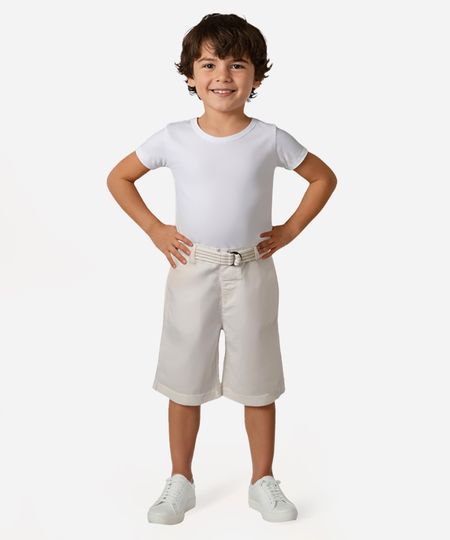 bermuda infantil de sarja com cinto branca 1 bermuda infantil de sarja com cinto branca 1