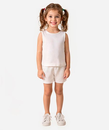 cropped infantil de algodão off white 4