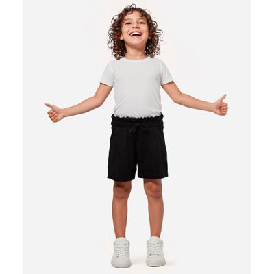 short infantil clochard glitter preto